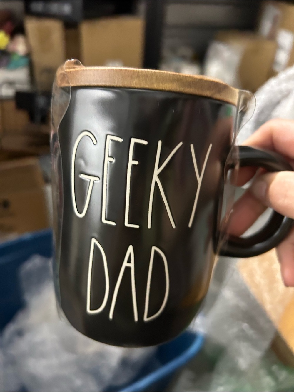 Rae Dunn Black "GEEKY DAD" Ceramic Mug